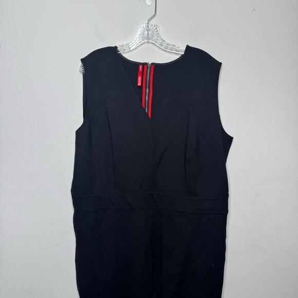 Spanx Ponte Perfect Sleeveless Jumpsuit Black 2X Tall Wide Leg Workwear Office - Picture 14 of 15